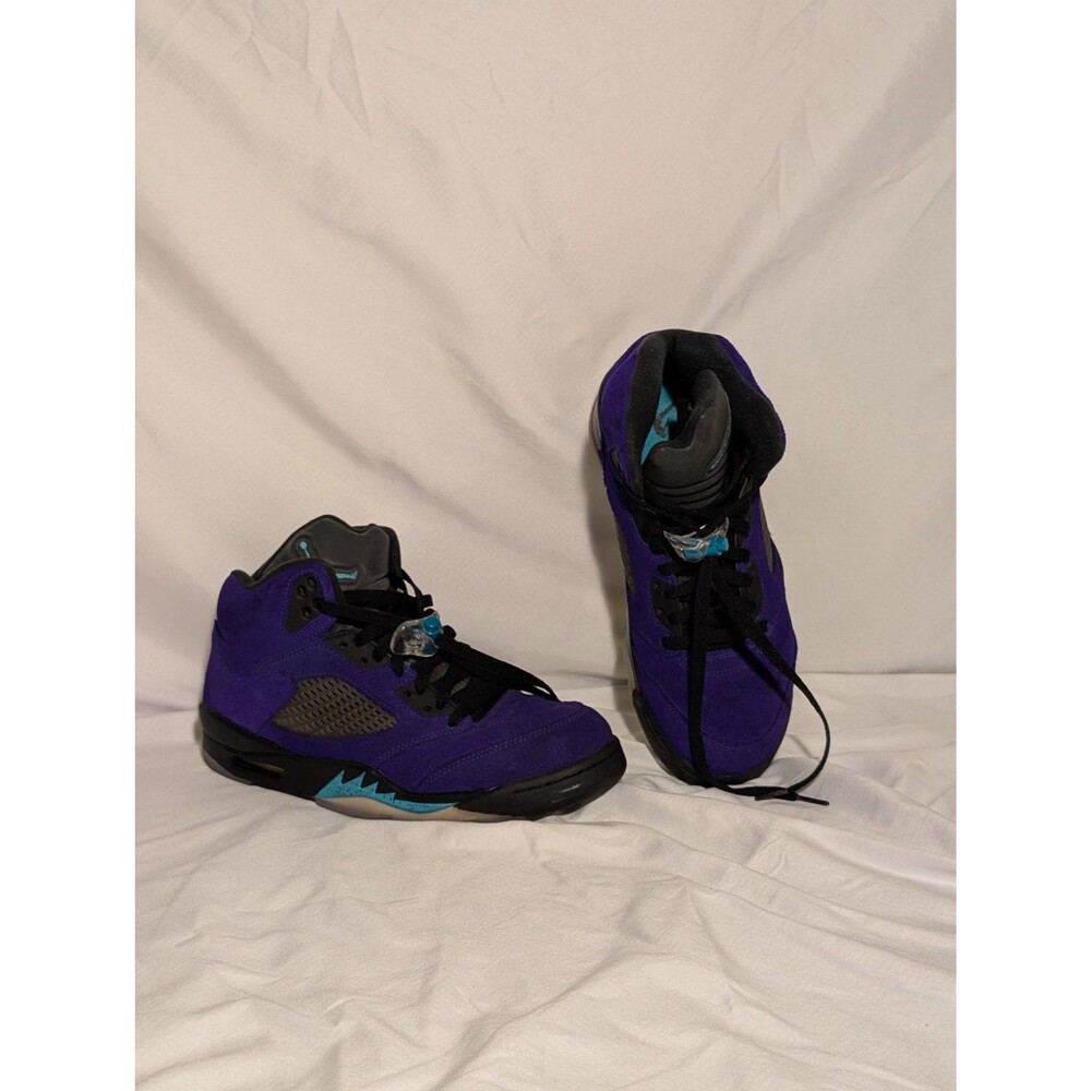 Jordan Air Jordan 5 Suede Mid-Top Lace-Up Sneakers Purple Black Blue Men